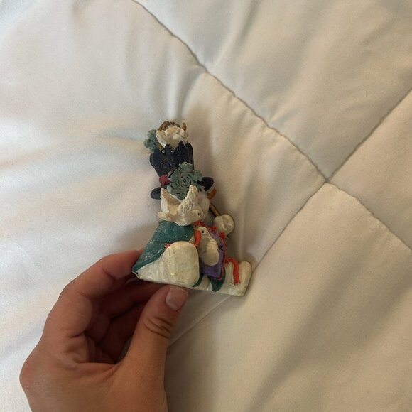 Vintage Snowman Doves Christmas Holiday Decor Decorations Winter - Picture 2 of 5